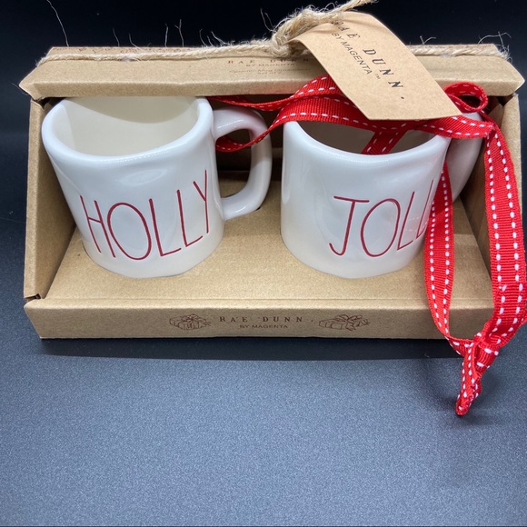 Rae Dunn Set of 2 Christmas Mug Ornaments - Picture 3 of 3